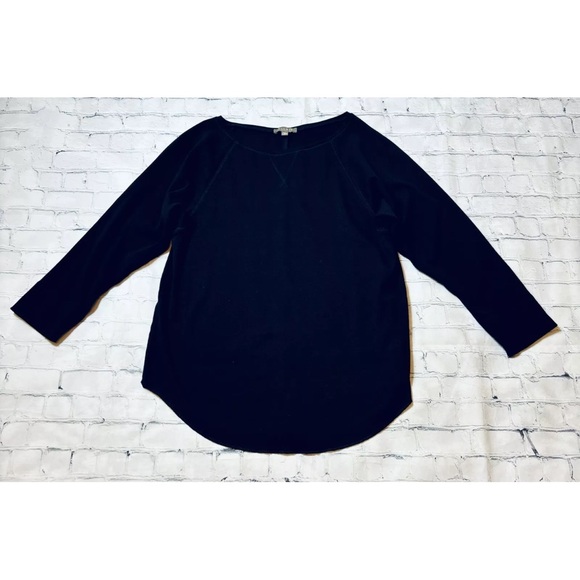 Lilla P Women's Long Sleeve Boat Neck Top Black 100% Cotton Size XS - Picture 9 of 9